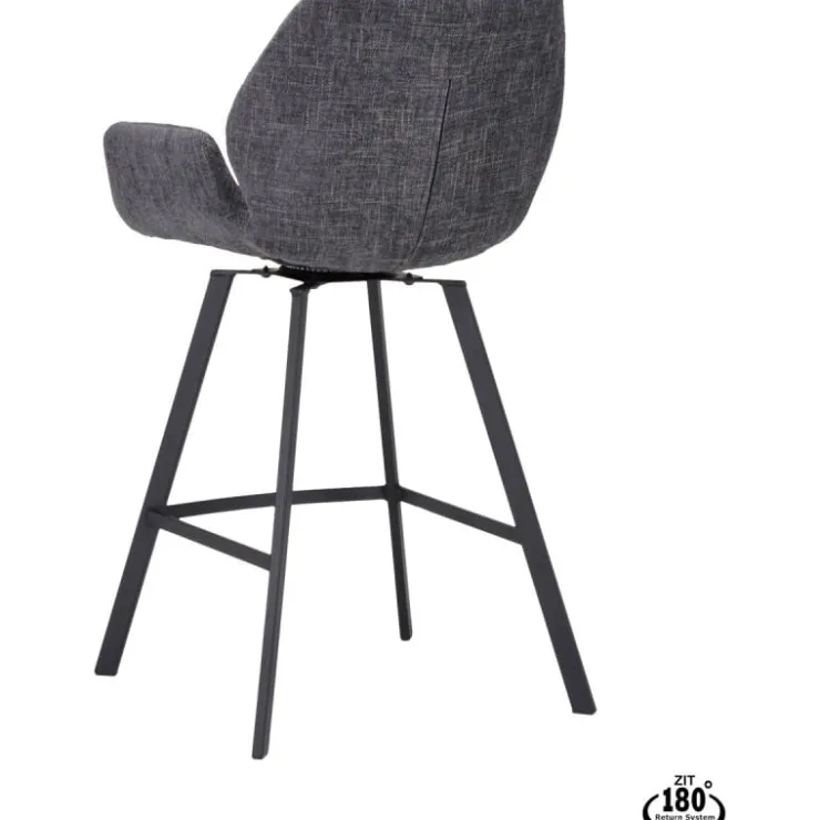 Trendhopper Barstoel Lizz 65cm stof Darkgrey^ Barkrukken