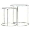Trendhopper Bijzettafel Dennis nikkel + glas set van 2^ Bijzettafels