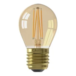 Trendhopper Calex LED volglas Filament Kogellamp 220-240V 3,5W 250lm E27 P45, Goud 2100K CRI80 Dimbaar^ Lichtbronnen