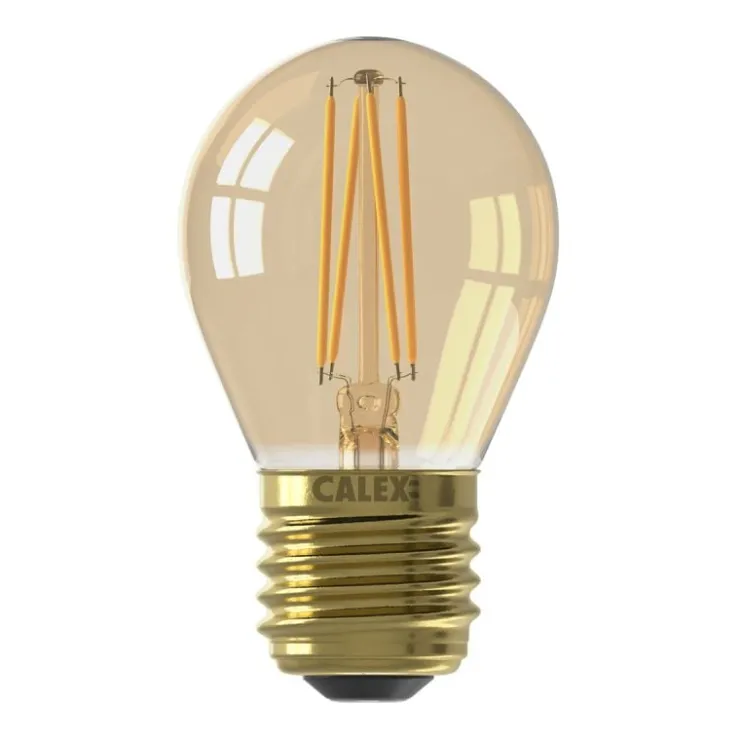Trendhopper Calex LED volglas Filament Kogellamp 220-240V 3,5W 250lm E27 P45, Goud 2100K CRI80 Dimbaar^ Lichtbronnen