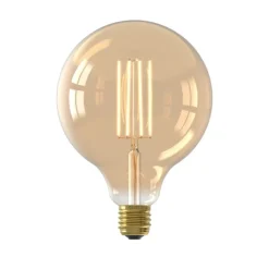 Trendhopper Calex LED volglas LangFilament Globelamp 220-240V 4.5W 470lm E27 G125, Goud 2100K Dimbaar^ Lichtbronnen