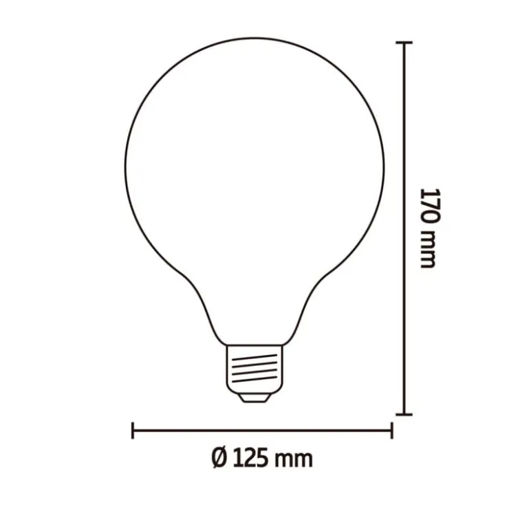 Trendhopper Calex LED volglas LangFilament Globelamp 220-240V 4.5W 470lm E27 G125, Goud 2100K Dimbaar^ Lichtbronnen