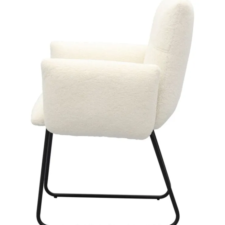 Trendhopper Eetkamerstoel Dozza Teddy wit^ Eetkamerstoelen