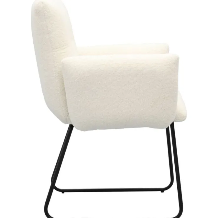 Trendhopper Eetkamerstoel Dozza Teddy wit^ Eetkamerstoelen