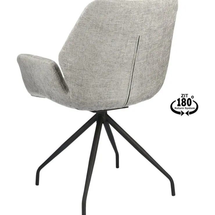 Trendhopper Eetkamerstoel Vieve stof Taupe^ Eetkamerstoelen