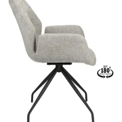 Trendhopper Eetkamerstoel Vieve stof Taupe^ Eetkamerstoelen