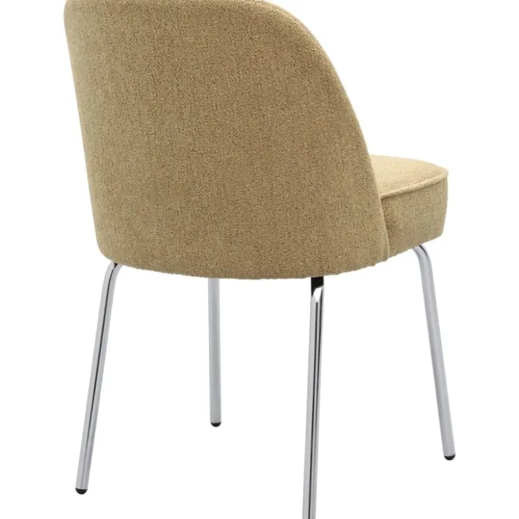 Trendhopper Eetkamerstoel Vogue Gear Camel met chromen poten^ Eetkamerstoelen