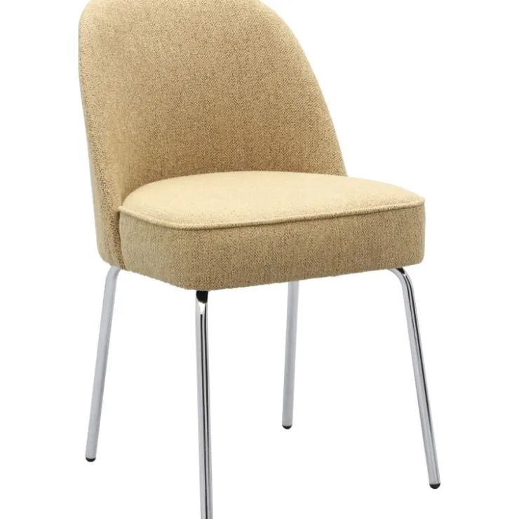 Trendhopper Eetkamerstoel Vogue Gear Camel met chromen poten^ Eetkamerstoelen