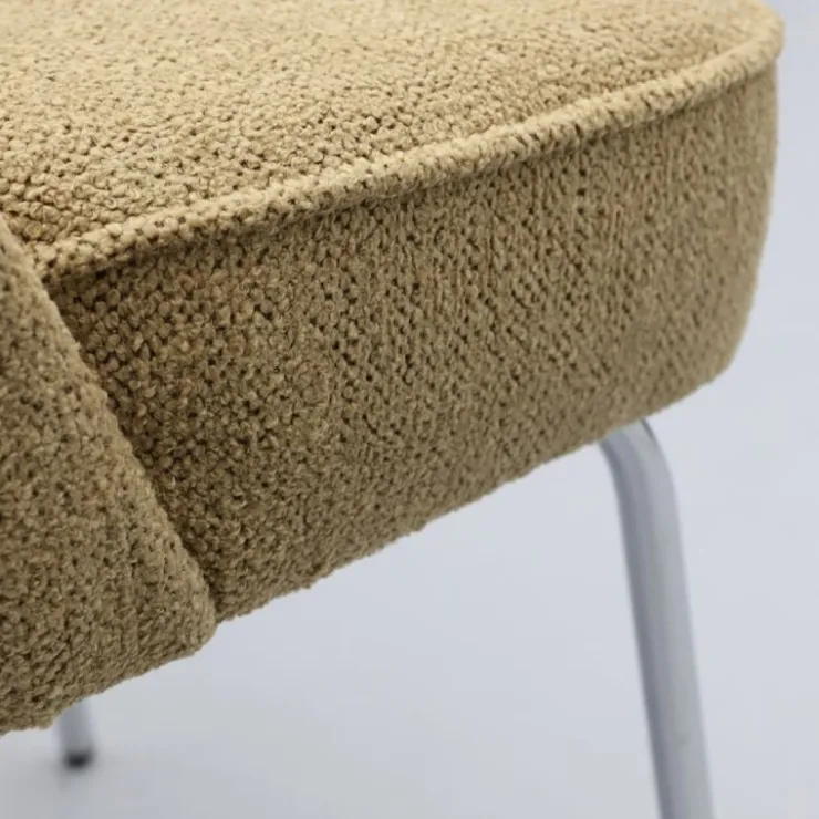 Trendhopper Eetkamerstoel Vogue Gear Camel met chromen poten^ Eetkamerstoelen
