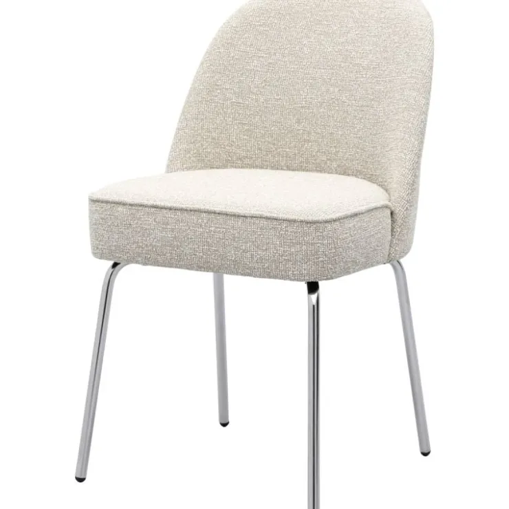 Trendhopper Eetkamerstoel Vogue Lima Beige met chromen poten^ Eetkamerstoelen
