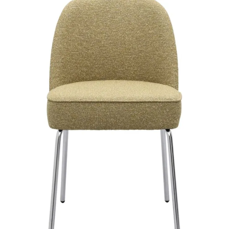 Trendhopper Eetkamerstoel Vogue Lima Curry met chromen poten^ Eetkamerstoelen