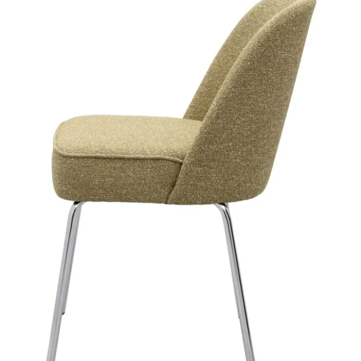 Trendhopper Eetkamerstoel Vogue Lima Curry met chromen poten^ Eetkamerstoelen