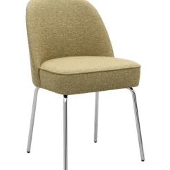 Trendhopper Eetkamerstoel Vogue Lima Curry met chromen poten^ Eetkamerstoelen