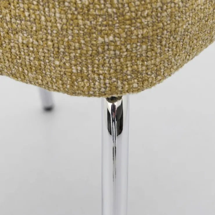Trendhopper Eetkamerstoel Vogue Lima Curry met chromen poten^ Eetkamerstoelen