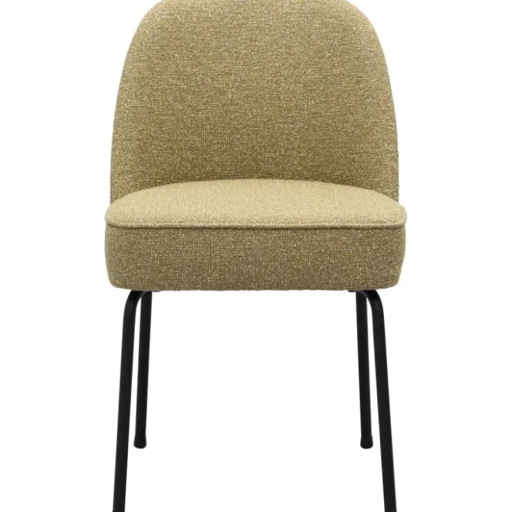 Trendhopper Eetkamerstoel Vogue Lima Curry met zwarte poten^ Eetkamerstoelen