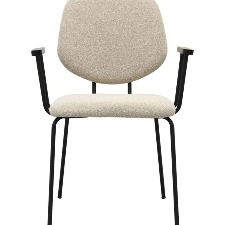 Trendhopper Eetkamerstoel Zelo met arm Beige^ Eetkamerstoelen