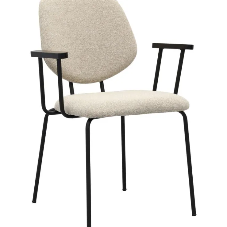 Trendhopper Eetkamerstoel Zelo met arm Beige^ Eetkamerstoelen