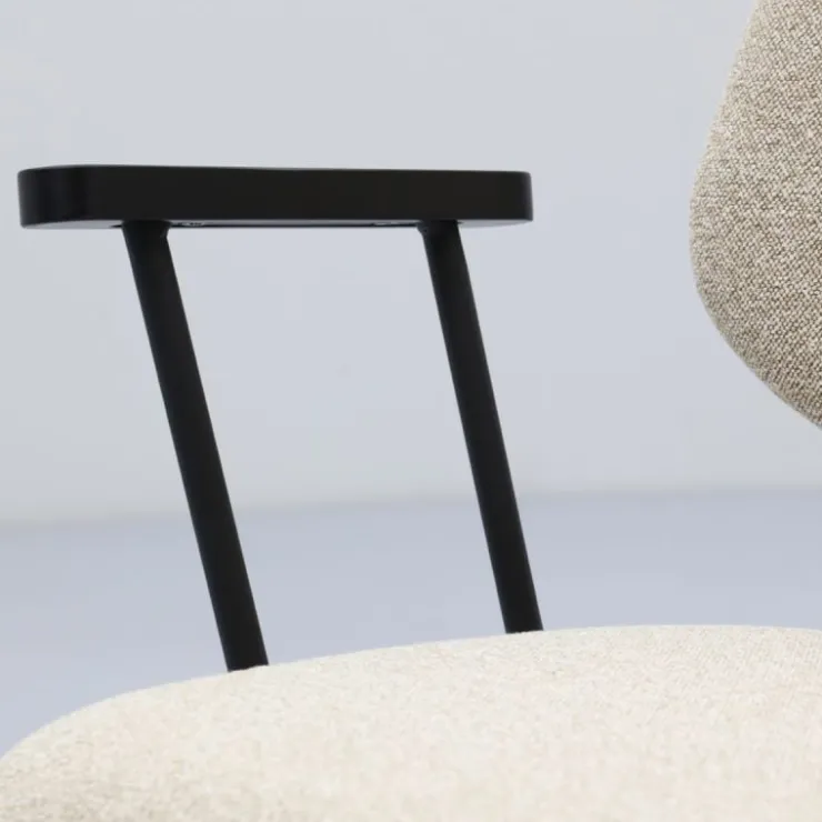 Trendhopper Eetkamerstoel Zelo met arm Beige^ Eetkamerstoelen