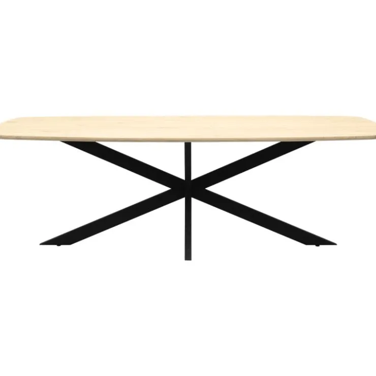Trendhopper Eettafel Haiko Deens - Verjongd geborsteld Blad - 180x100 - Matrixpoot^ Eetkamertafels