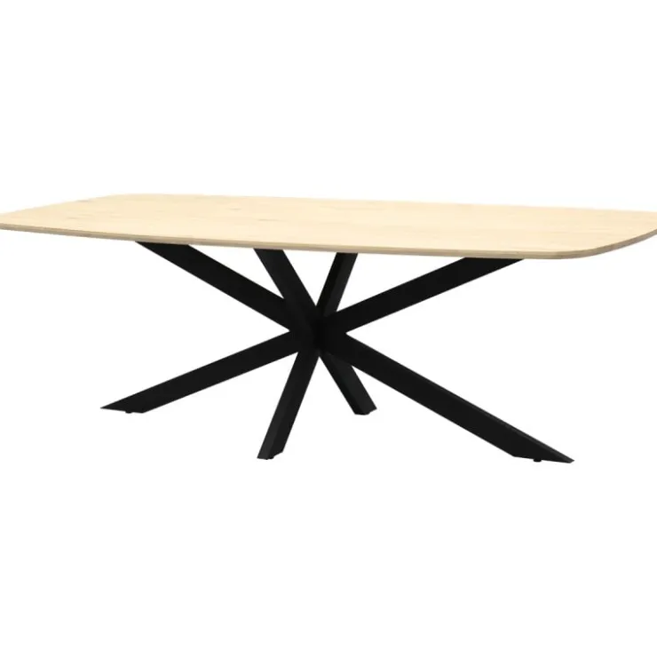 Trendhopper Eettafel Haiko Deens - Verjongd geborsteld Blad - 180x100 - Matrixpoot^ Eetkamertafels
