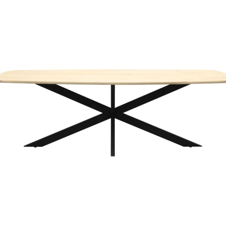 Trendhopper Eettafel Haiko Deens - Verjongd geborsteld Blad - 180x100 - Matrixpoot^ Eetkamertafels