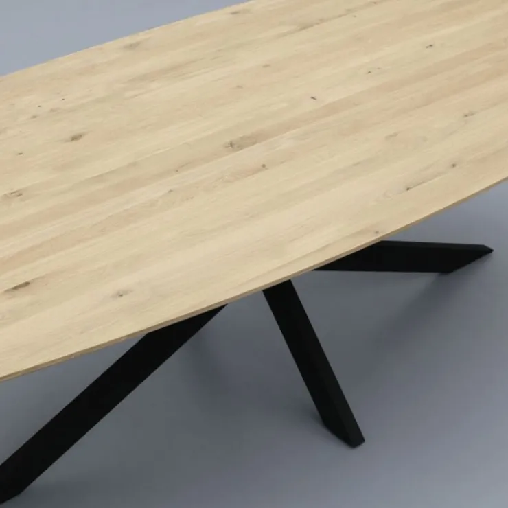 Trendhopper Eettafel Haiko Deens - Verjongd geborsteld Blad - 180x100 - Matrixpoot^ Eetkamertafels