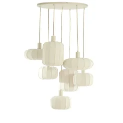 Trendhopper Hanglamp Tulsa 7-lichts rond Creme^ Hanglampen