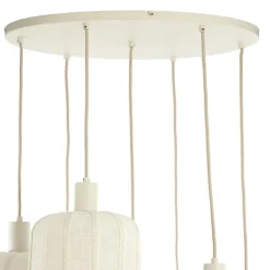 Trendhopper Hanglamp Tulsa 7-lichts rond Creme^ Hanglampen