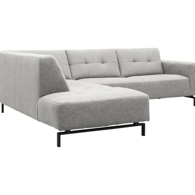Trendhopper Hoekbank Viborg Nero Lightgrey links^ Hoekbanken