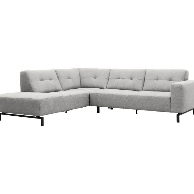 Trendhopper Hoekbank Viborg Nero Lightgrey links^ Hoekbanken