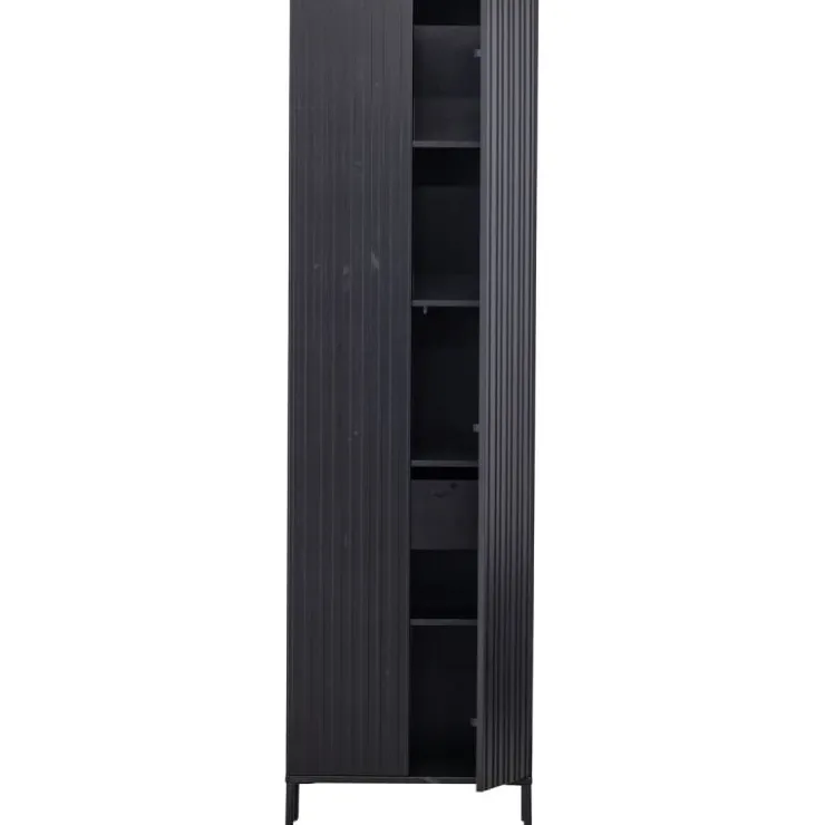 Trendhopper Hoge kast Gravure New Grenen Zwart^ Opbergkasten