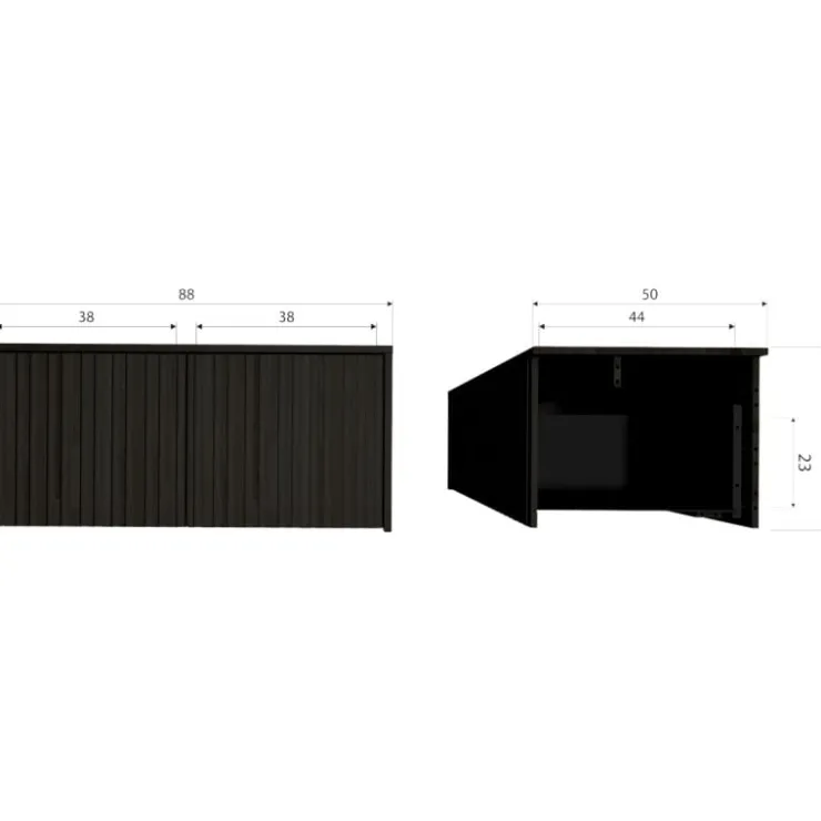Trendhopper Kistbank Gravure New Grenen Zwart^ Ladekasten