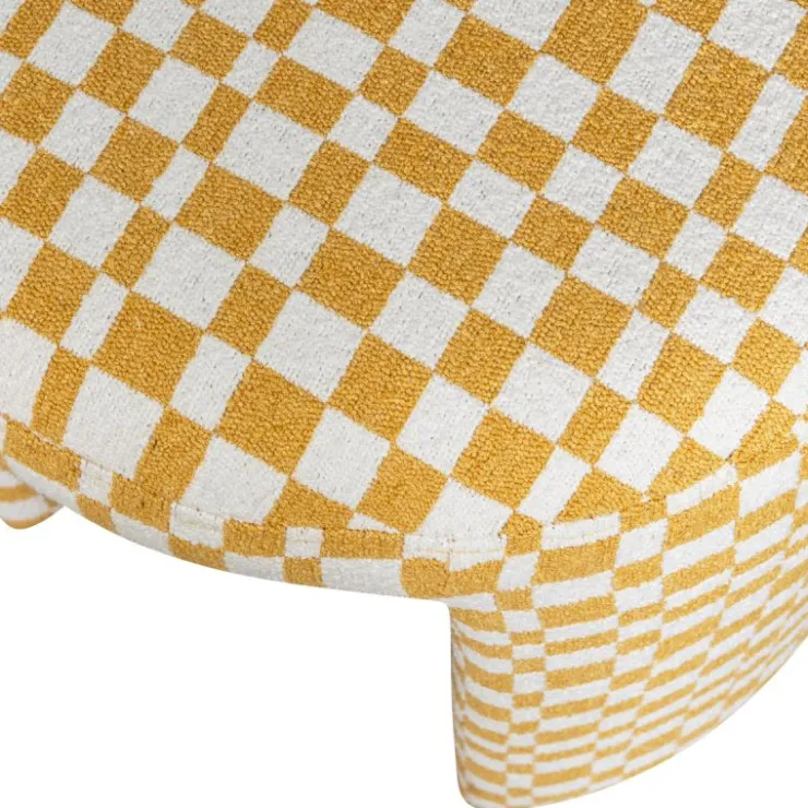 Trendhopper Kruk Jannik ruit dessin Geel^ Poefjes & Krukjes