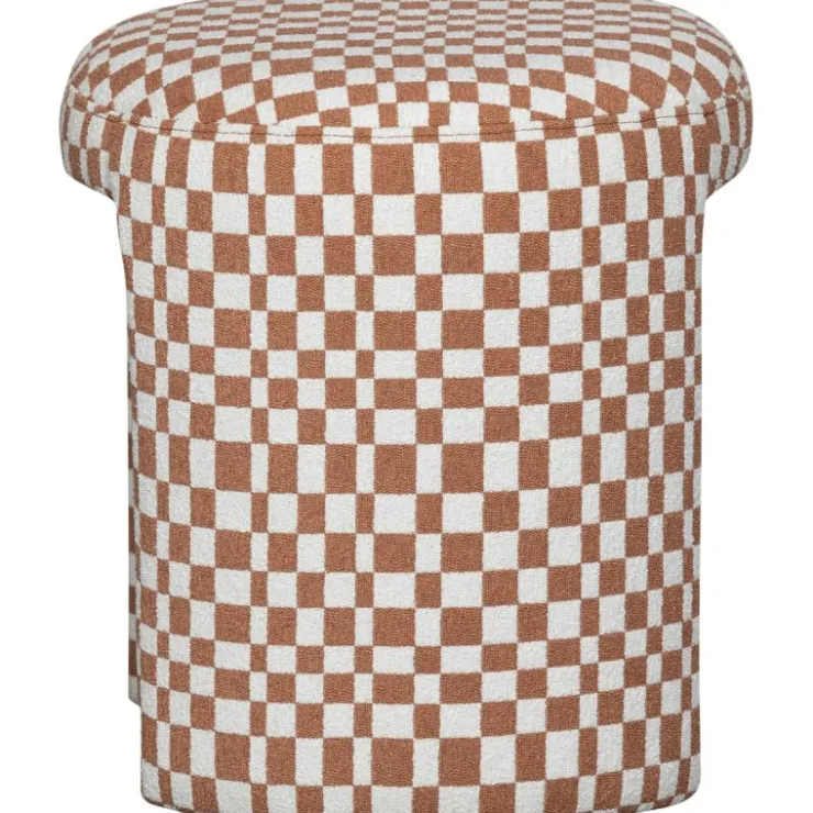 Trendhopper Kruk Jannik ruit dessin Oranje^ Poefjes & Krukjes