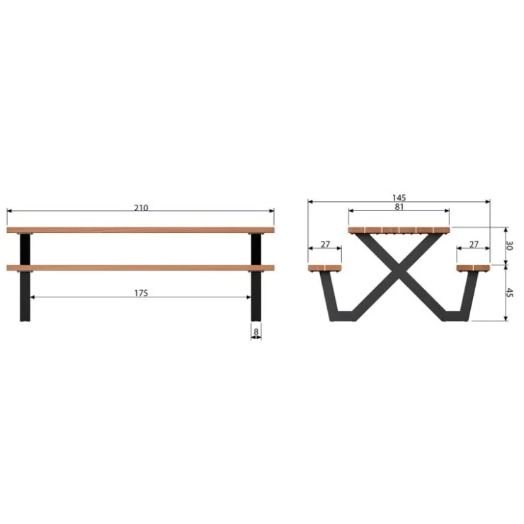 Trendhopper Picknicktafel Tablo Naturel Outdoor^ Outdoor|Eetkamertafels
