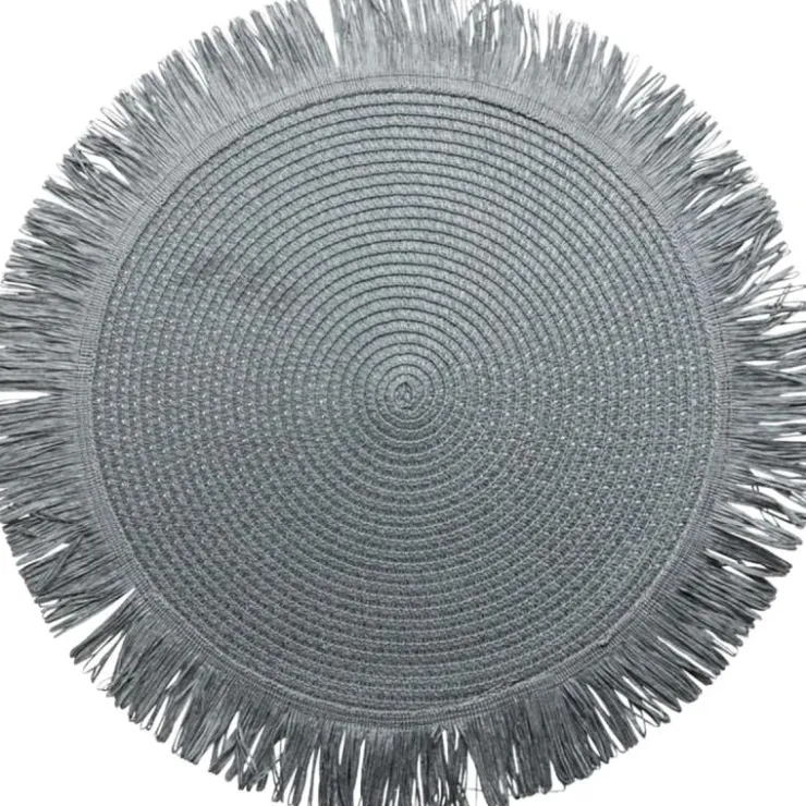 Trendhopper Placemat Fringe donkergrijs set van 2^ Koken & Tafelen