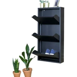 Trendhopper Schoenenkast Bobbie 3 laden zwart (6 paar schoenen)^ Schoenenkasten