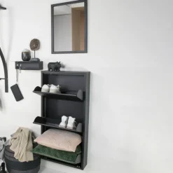 Trendhopper Schoenenkast Bobbie 3 laden zwart (6 paar schoenen)^ Schoenenkasten