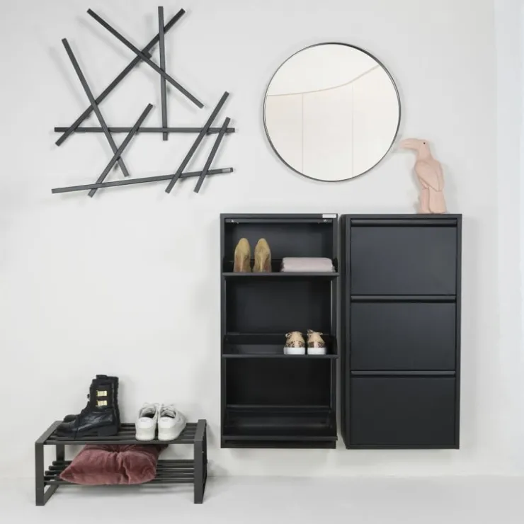 Trendhopper Schoenenkast Bobbie 3 laden zwart (6 paar schoenen)^ Schoenenkasten