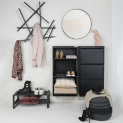 Trendhopper Schoenenkast Bobbie 3 laden zwart (6 paar schoenen)^ Schoenenkasten