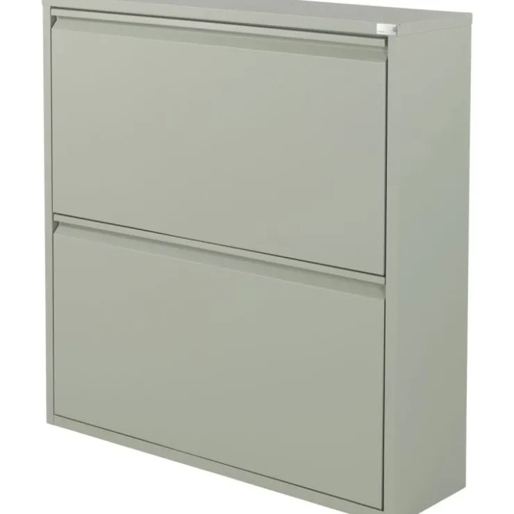 Trendhopper Schoenenkast Bobbie 2 laden Dusty Green (12 paar schoenen)^ Schoenenkasten