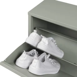 Trendhopper Schoenenkast Bobbie 2 laden Dusty Green (12 paar schoenen)^ Schoenenkasten