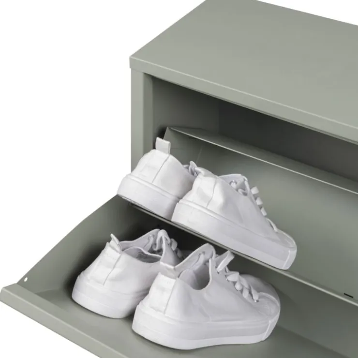 Trendhopper Schoenenkast Bobbie 2 laden Dusty Green (12 paar schoenen)^ Schoenenkasten