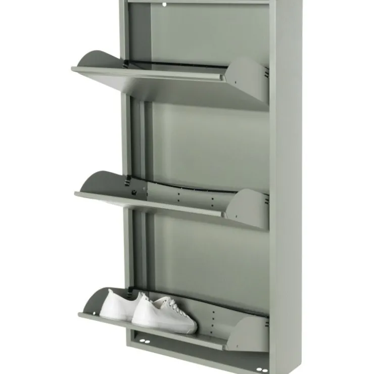 Trendhopper Schoenenkast Bobbie 3 lade Dusty Green (6 paar schoenen)^ Schoenenkasten