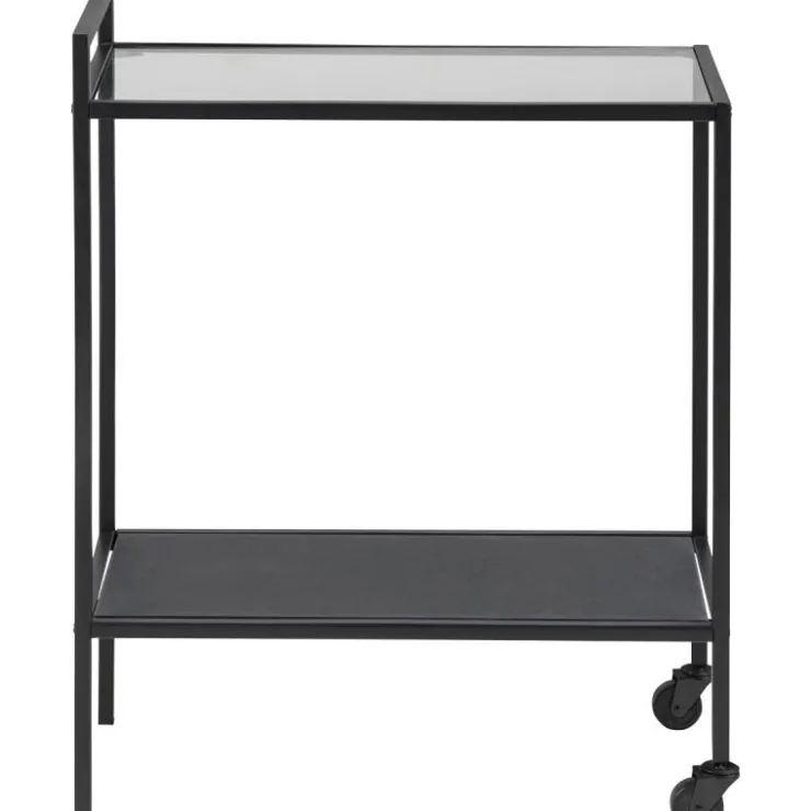 Trendhopper Serveertrolley San Diego zwart met glasplaat^ Koken & Tafelen