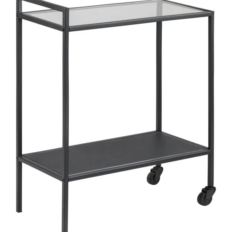 Trendhopper Serveertrolley San Diego zwart met glasplaat^ Koken & Tafelen
