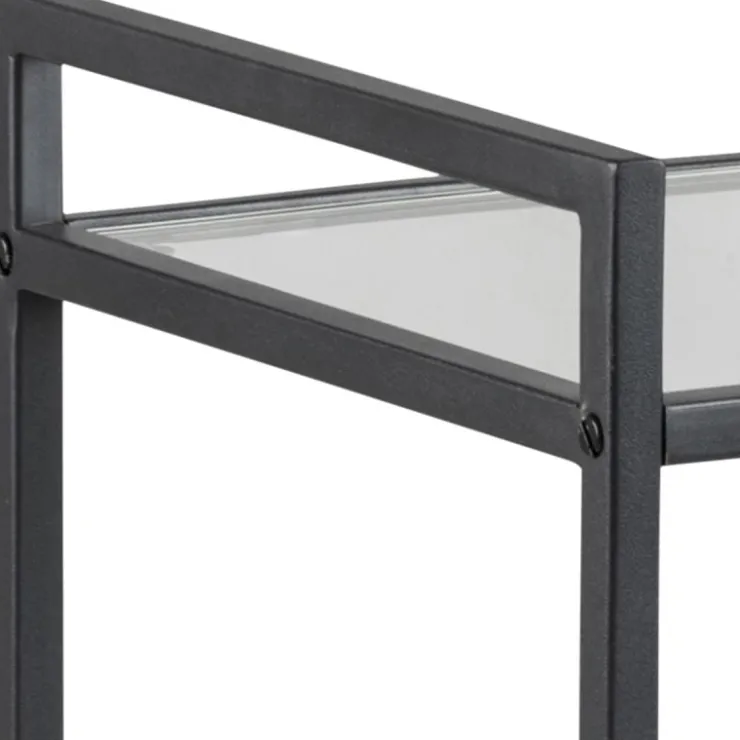 Trendhopper Serveertrolley San Diego zwart met glasplaat^ Koken & Tafelen