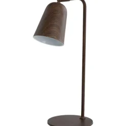 Trendhopper Tafellamp Selamo houtprint Donkerbruin^ Bureau- & Tafellampen