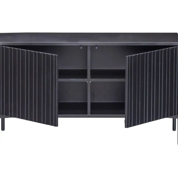 Trendhopper Tv-meubel Gravure New 100 cm Grenen Zwart^ Tv-Meubels
