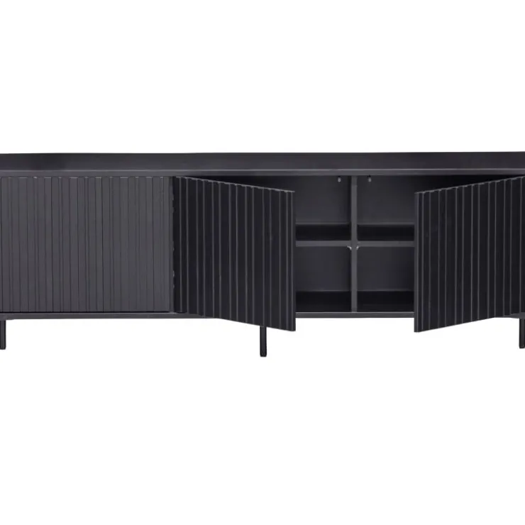 Trendhopper Tv-meubel Gravure New 150 cm Grenen Zwart^ Tv-Meubels